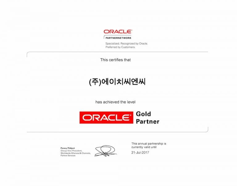 ORACLE GOLD 파트너